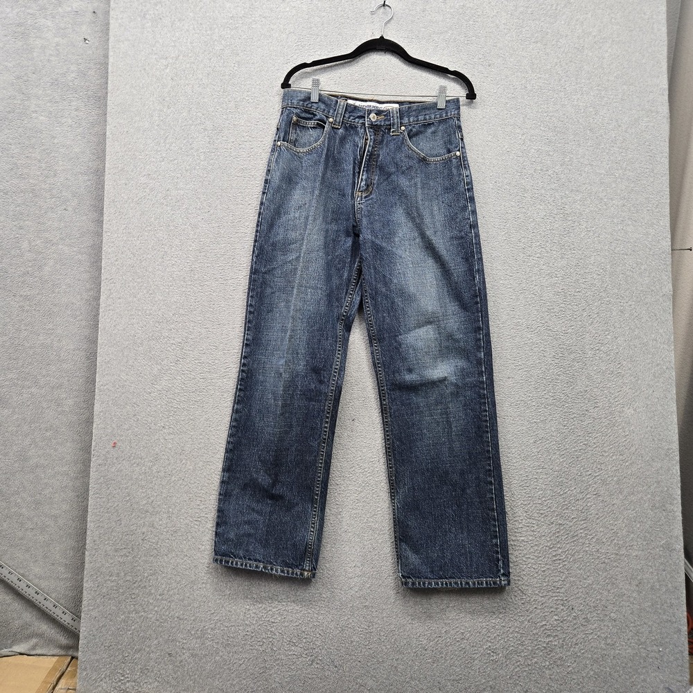 Anchor Blue Men Jeans 30X30 Blue Denim Straight Leg Grunge Relaxed 29" Inseam